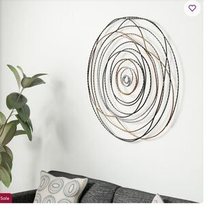 Decorative Iron Spiral Wall Art in Brown, Gold, and Silver (Wayfair)